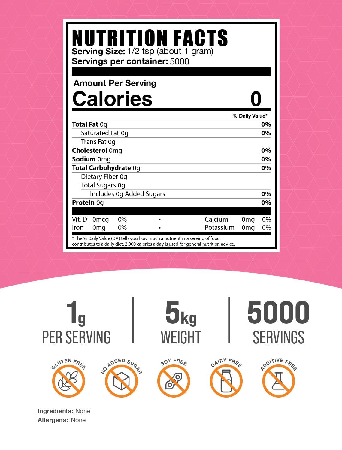 Bulkdietary products Fructose Powder - Zero Calorie Sweetener, Gluten Free, 1g Serving, 11 lbs (Pack of 5)