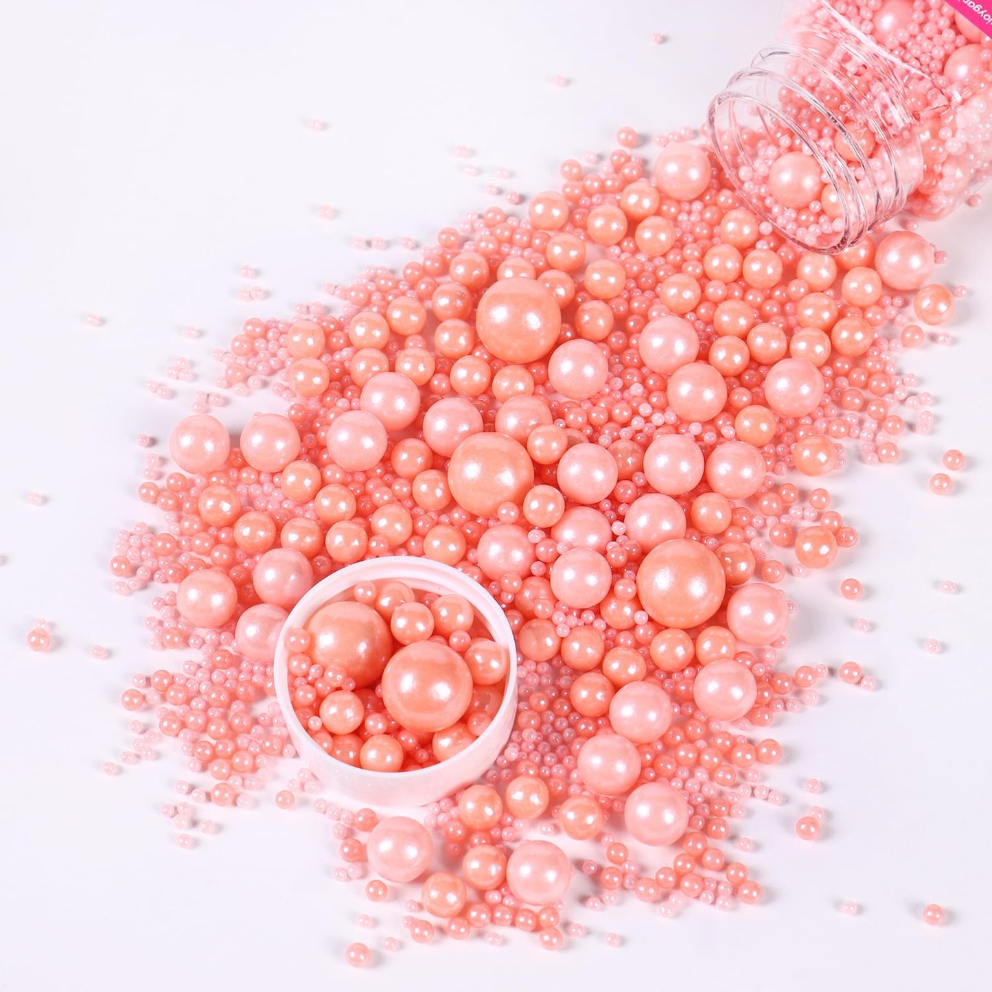 Light Pink Sprinkles For Cake Decorating, Edible Pearl Sprinkles For Cupcake Toppers Baking Decorations Cookie Decorating Lover