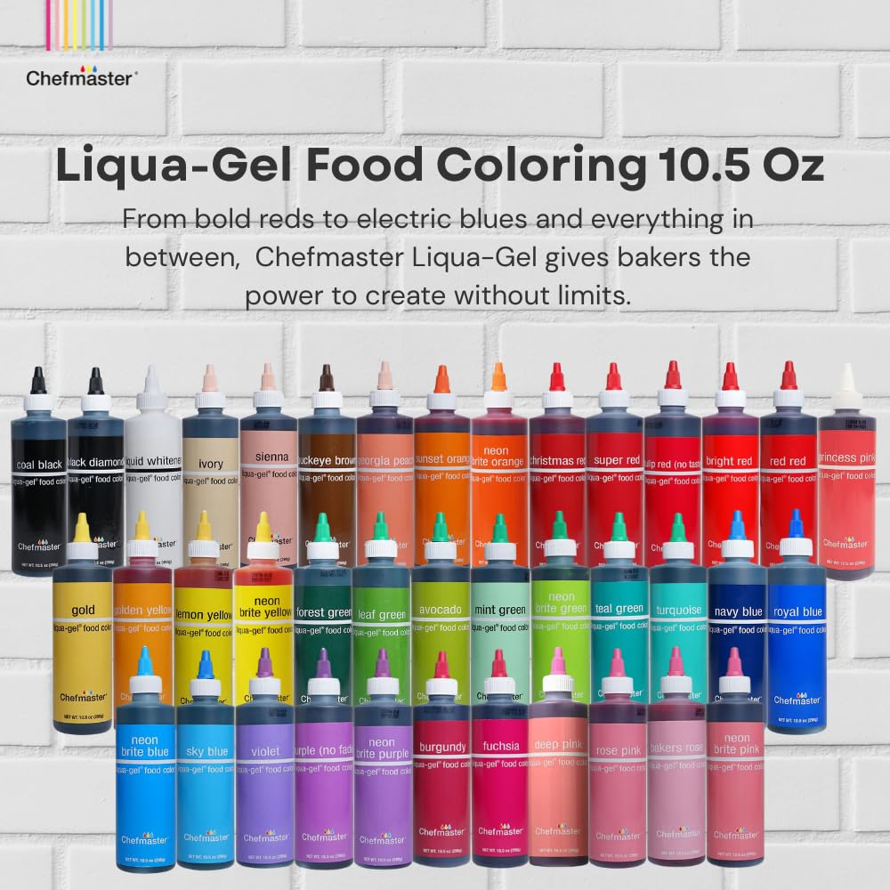 Chefmaster Liqua-Gel Food Coloring, Professional-Grade Icing Dye, 10.5 oz, Princess Pink