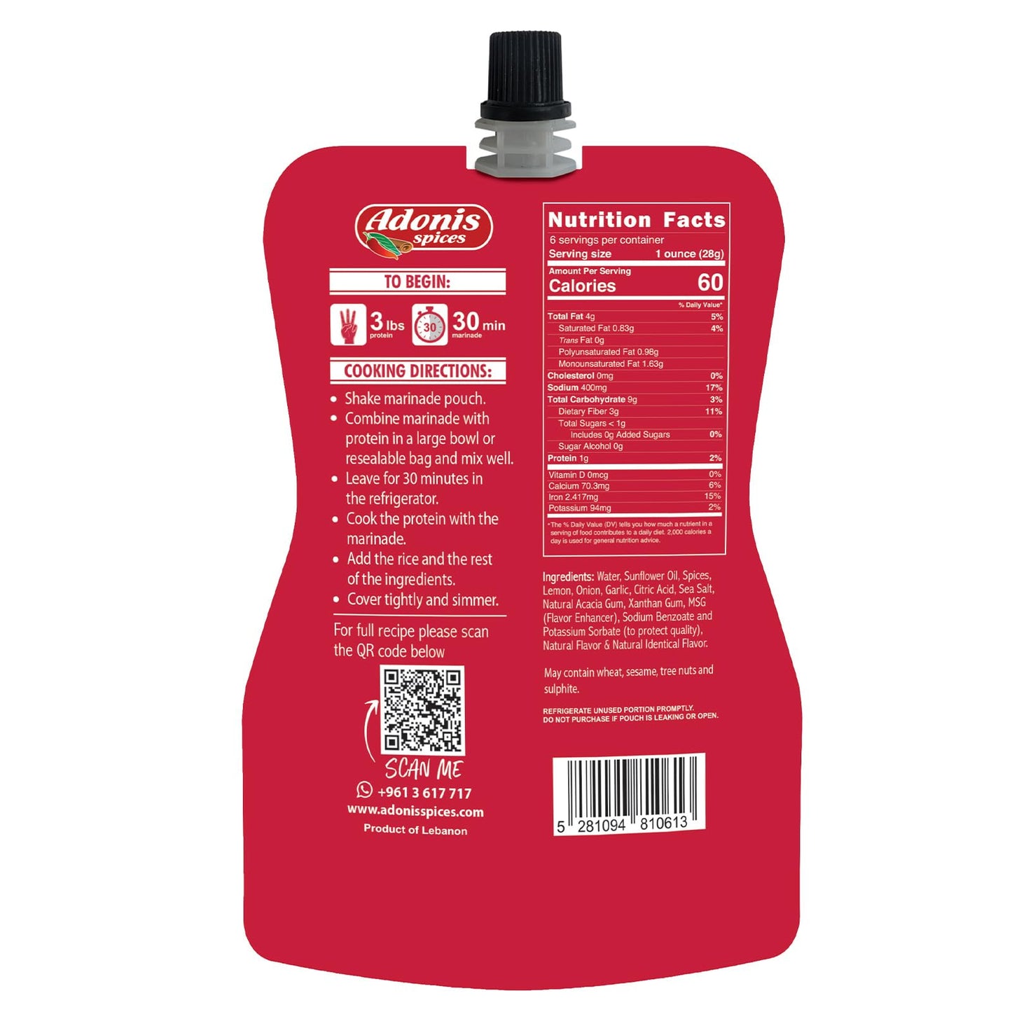 Adonis - Kabsa Quick Marinade, 6 oz (170g), Ready to Use Liquid Seasoning Marinade