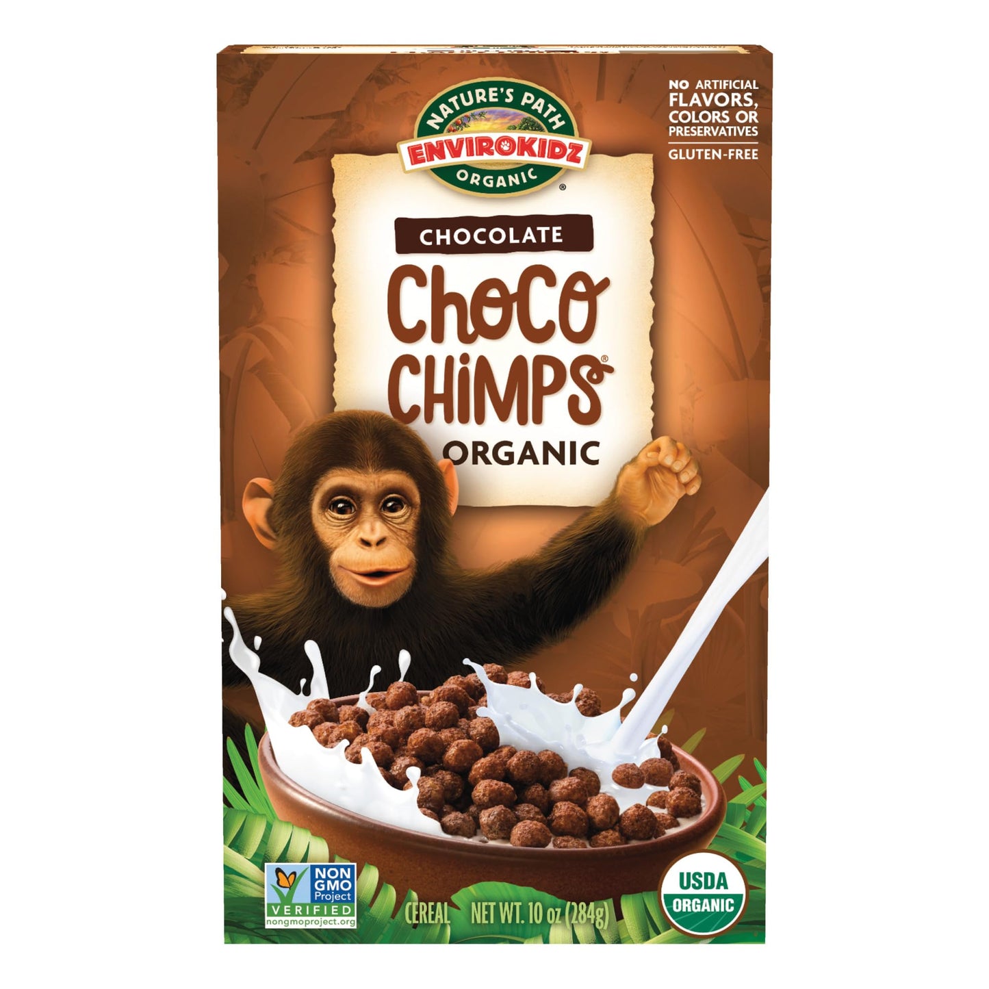 EnviroKidz Organic Choco Chimps Cereal, 10 oz (Pack of 1), Chocolate, Gluten Free, Non-GMO, Fair Trade, by Natures Path
