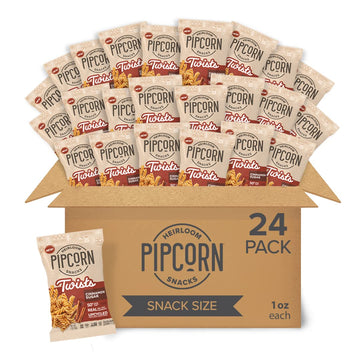 Heirloom Cinnamon Sugar Twists By Pipcorn - 1Oz 24Pk - Healthy Snacks, Gluten Free Snacks, Snack Packs, Upcycled Heirloom Corn F