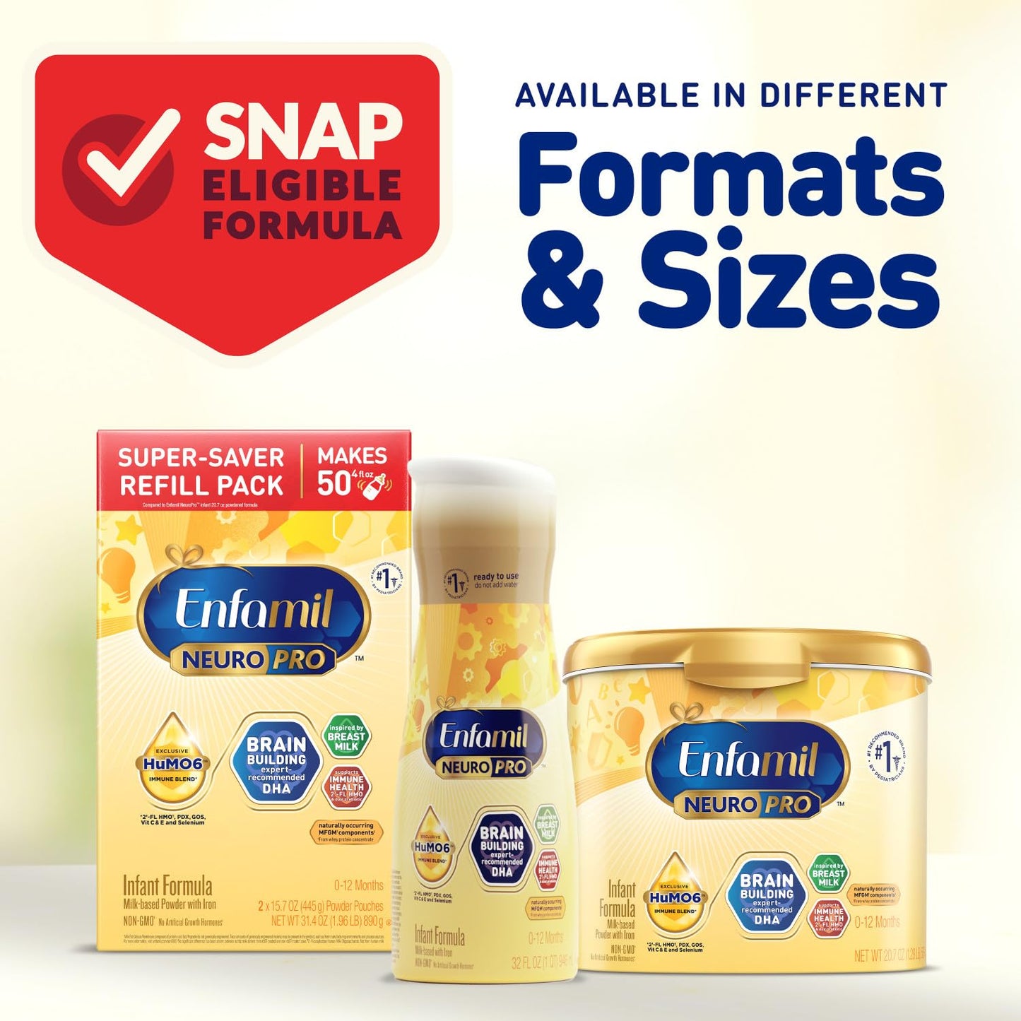 Enfamil Neuropro Ready To Feed Baby Formula, Ready To Use, Brain And Immune Support With Dha, Iron And Prebiotics, Non-Gmo, 8 Fl