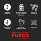 The Good Hurt Fuego by Thoughtfully, DIY Hot Sauce Set, Hot Sauce Making Kit Includes 4 Skull Shaped Reusable Glass Jars, 2 Funn