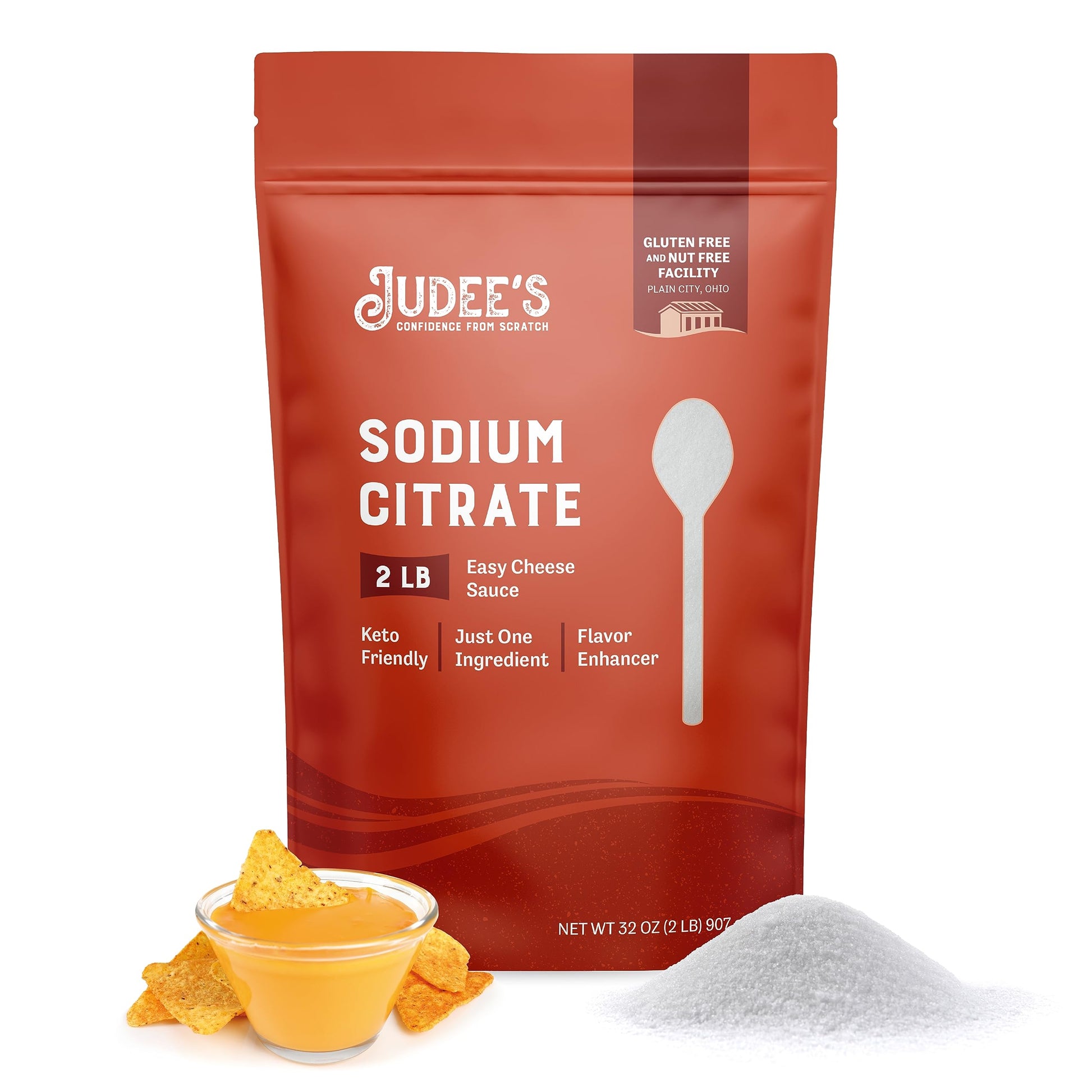 Judee's Gluten Free Sodium Citrate 2 lb - 100% Non-GMO, Keto-Friendly and Nut-Free - Food Grade - Great for Molecular Gastronomy