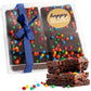 Happy Holidays Brownies Chocolate Food Gift Individually Wrapped For Men Women Package 4 Pack Winter Hanukkah | Nut Free | Corporate Kosher