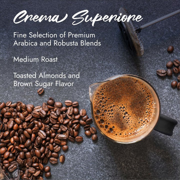 Caffe Borbone, Whole Bean Coffee Blend, Crema Superiore, Medium Roast, Roasted And Freshly Packaged In Italy, 2.2 Pound Bag (Pac