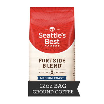Seattle's Best Coffee Portside Blend Medium Roast, 12 Ounce Bags (Pack of 6) - Rich Flavor, Perfect for Home or Office Brewing