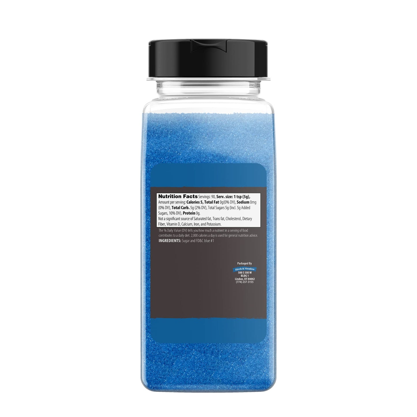 BIRCH & MEADOW Blue Sanding Sugar Crystals, 1 lb, Colorful Sugar for Holiday Baking