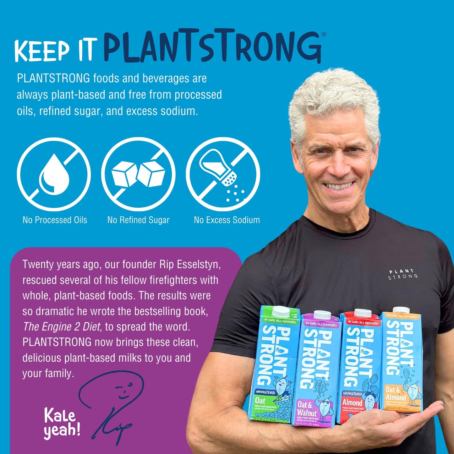 PLANTSTRONG Oat & Walnut Milk 32oz - NON-GMO - Plant Based, Vegan - Gluten Free Dairy Free - Shelf Stable - Lactose Free Milk -