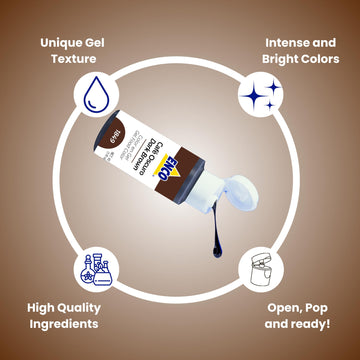 Enco Food Coloring Gel Dark Brown 1.41 Oz (40G) Concentrated, Vegan