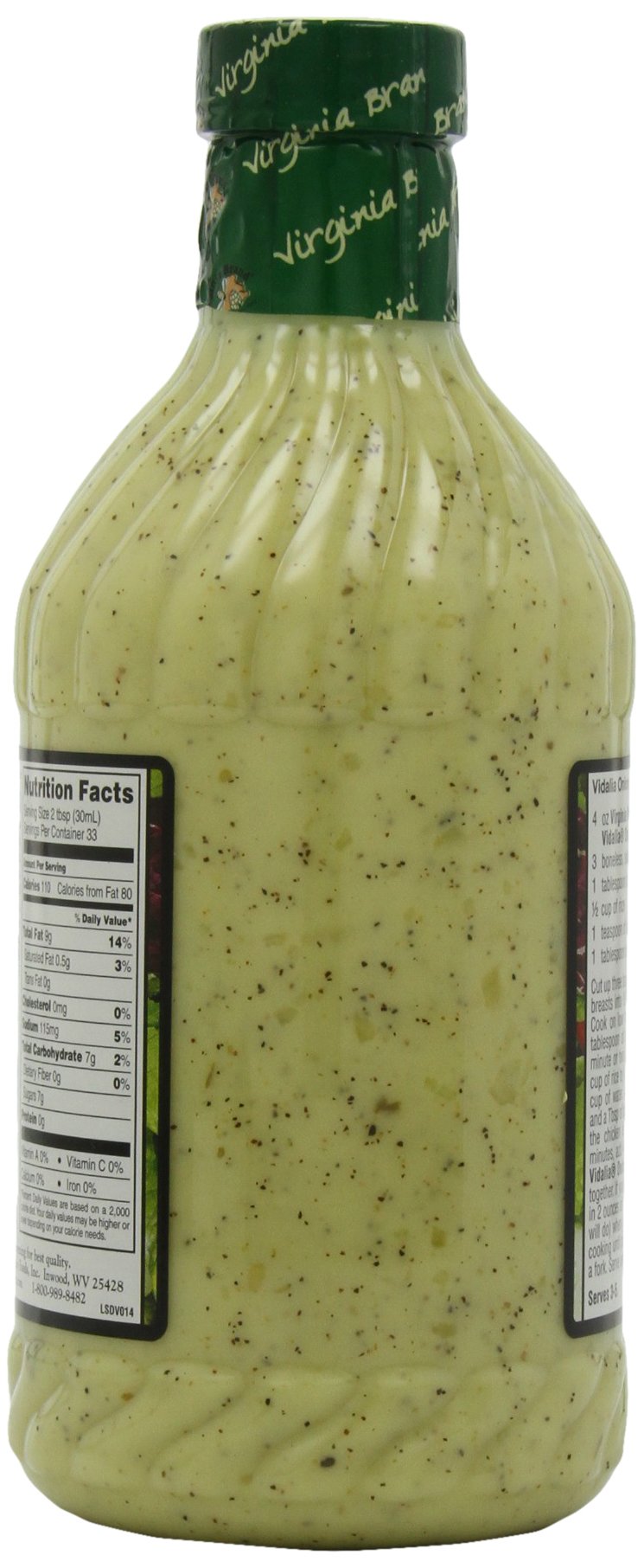 Virginia Brand Vidalia Onion Vinaigrette, 33.8oz - Tangy Dressing for Salads, Pack of 1
