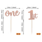 Rssta i Cupcake Toppers 24 Pack Glitter 1st Birthday Picks Paper Rose Gold Model XM060