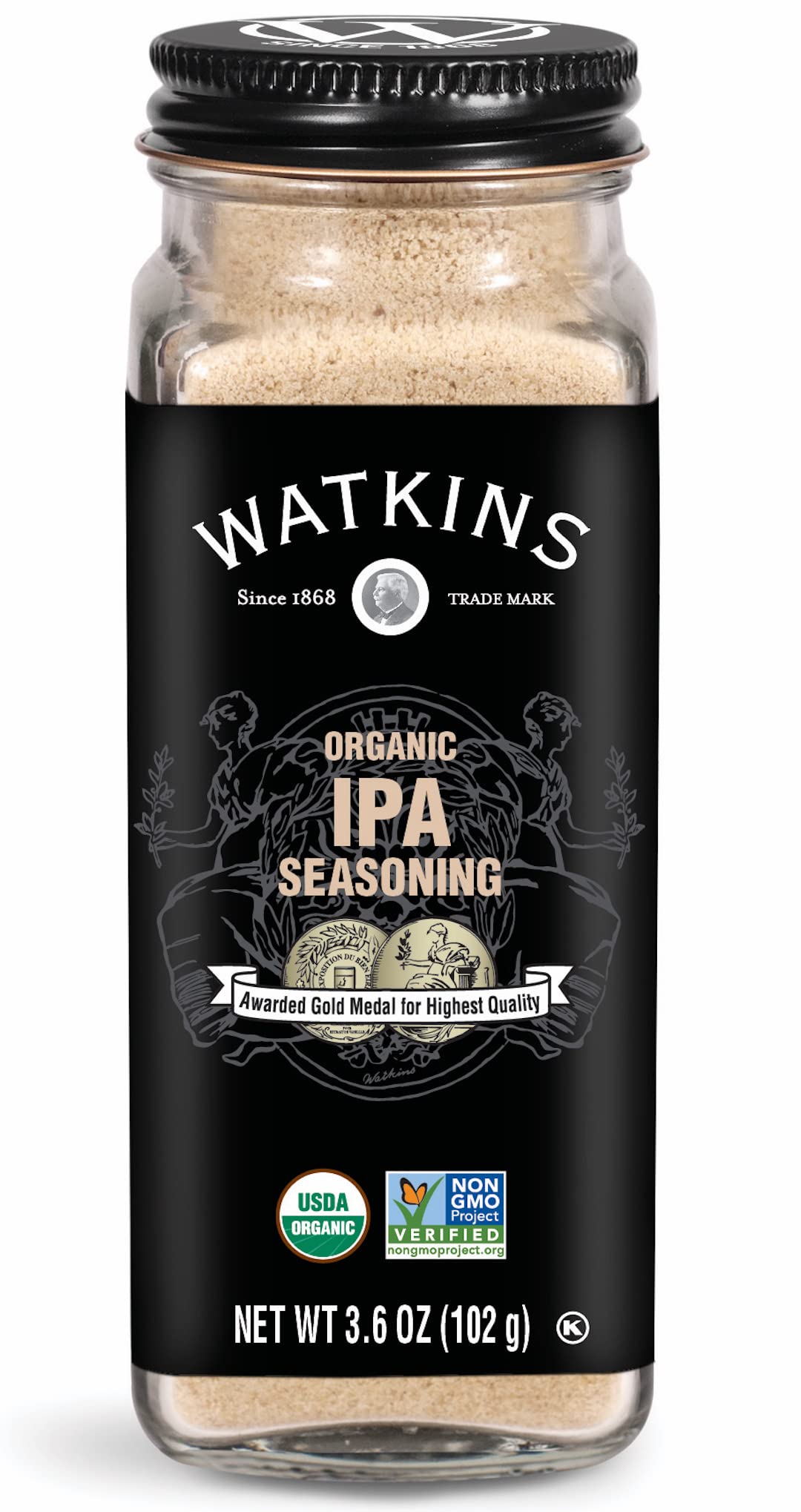 Watkins Gourmet Organic IPA Seasoning Spice Jar, Non-GMO, Kosher, 3.6 oz, 1-Pack