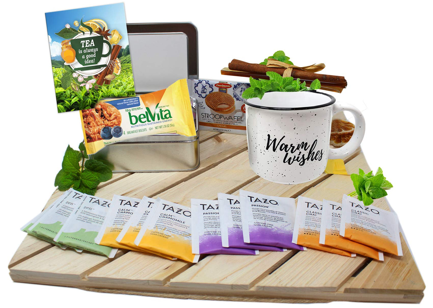 Tea Gift Set | Tea Lovers Gift Baskets | Thinking Of You Gift Basket | Birthday Gift Basket For Women, Care Package For Women, G