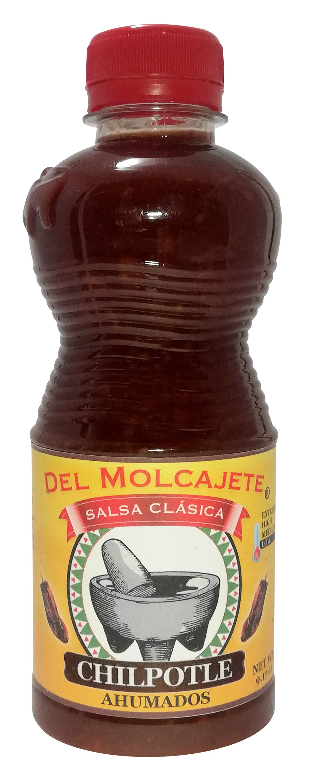 Del Molcajete Salsa Clasica Variety 12-Pack - Chile de Arbol, Chilpotle, Chile Peron/Manzano - 24.1 cm
