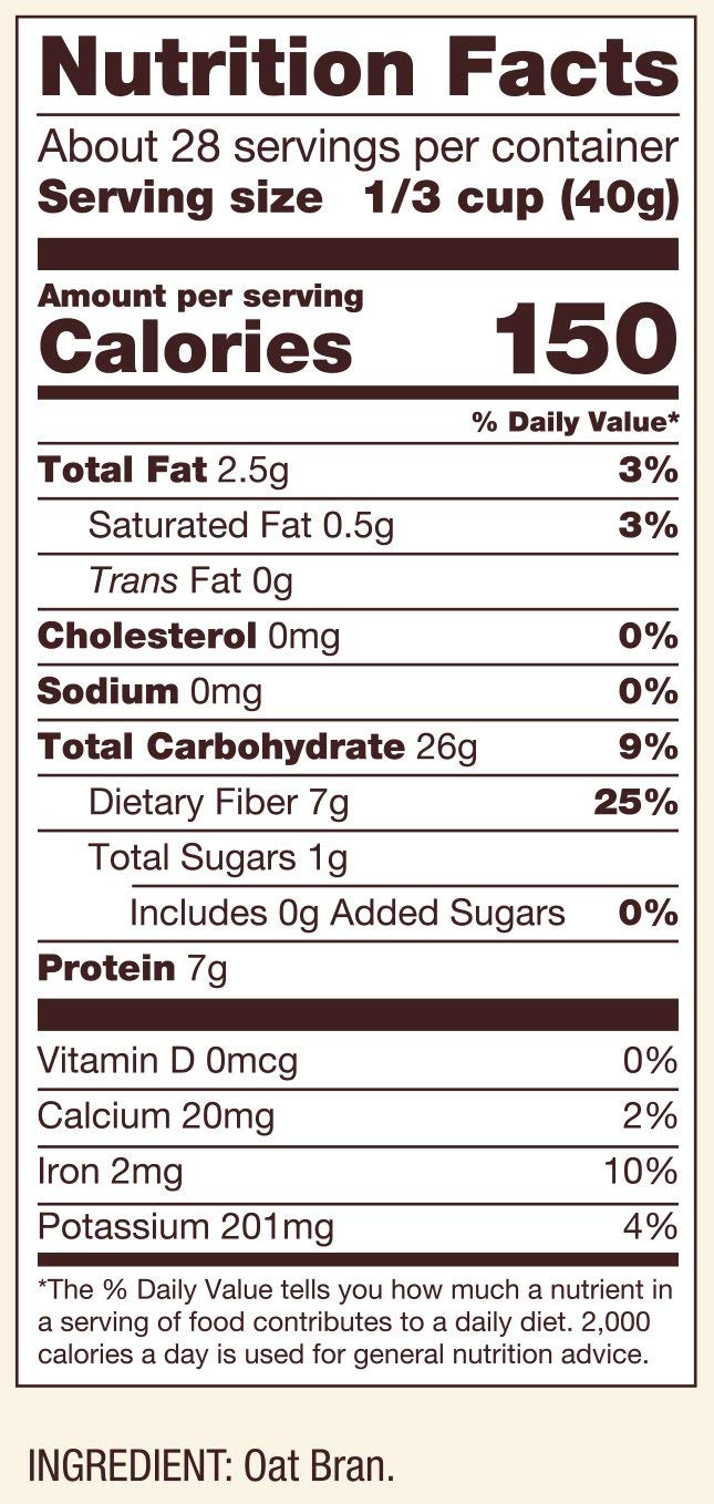 Bob s Red Mill Oat Bran Hot Cereal 40 Ounce (Pack of 2)