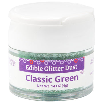 DecoPac Edible Glitter Dust | Classic Green | Edible Sparkle Powder For Cake Decorating, Cakes, Cupcakes, Cookies, and Donuts - 
