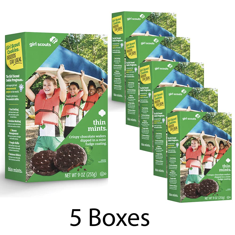 Girl Scout Thin Mints Cookies (5 Boxes)