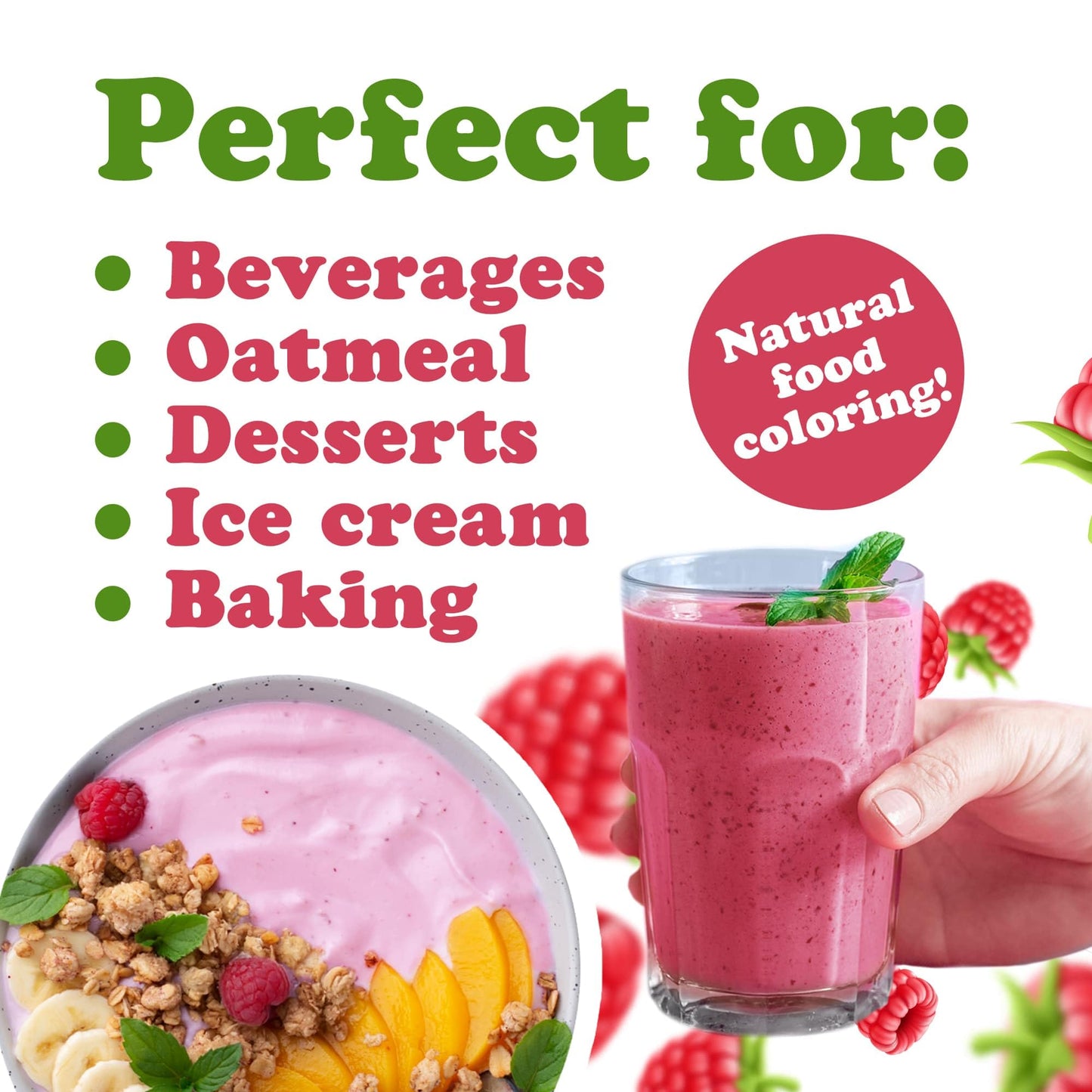 Food to Live Raspberry Powder, 8 Ounces - Antioxidant-Rich Superfood for Immune Support, Skin Health - Spray-dried, No Sugar Add