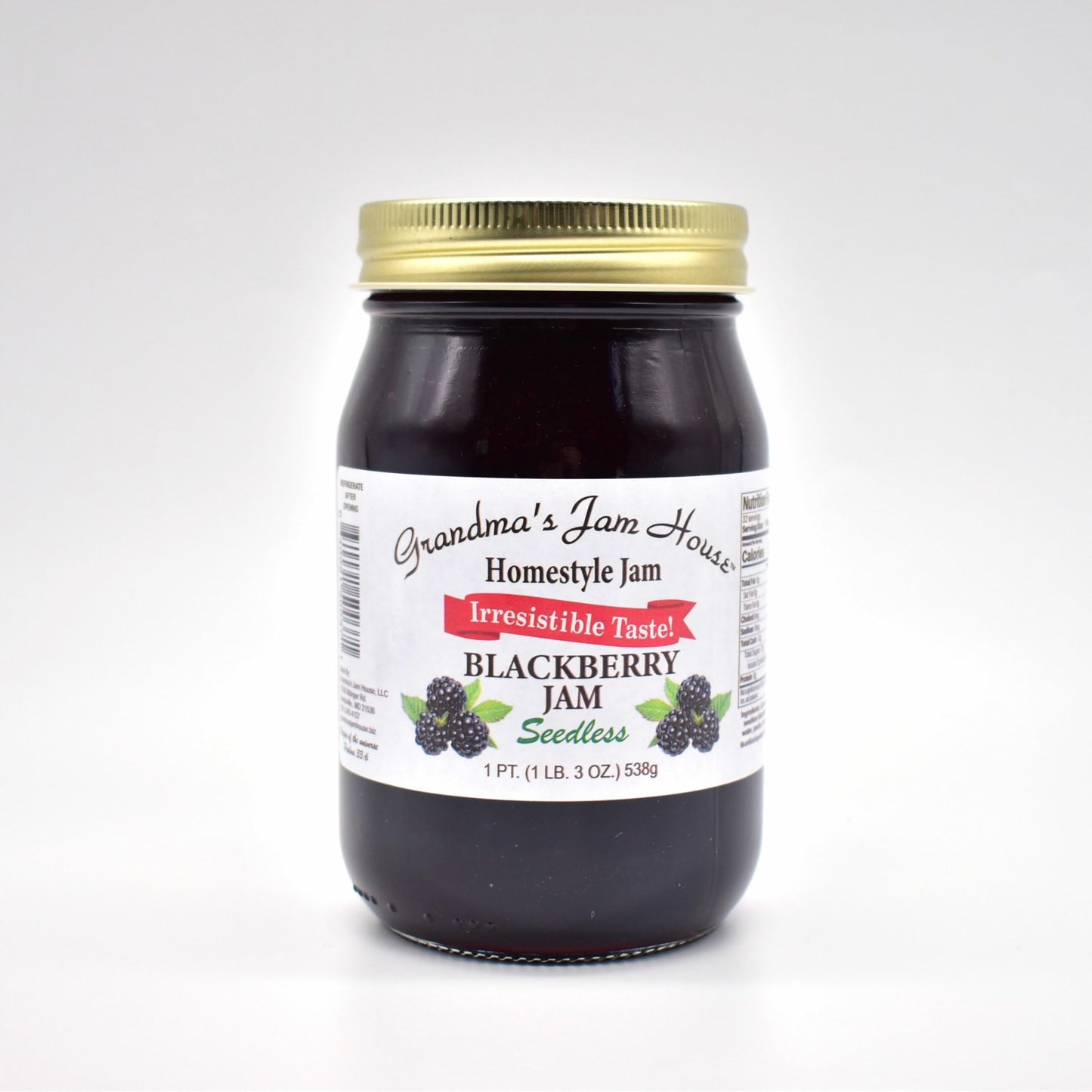 Homestyle Seedless Blackberry Jam - One Pint - Grandmas Jam House