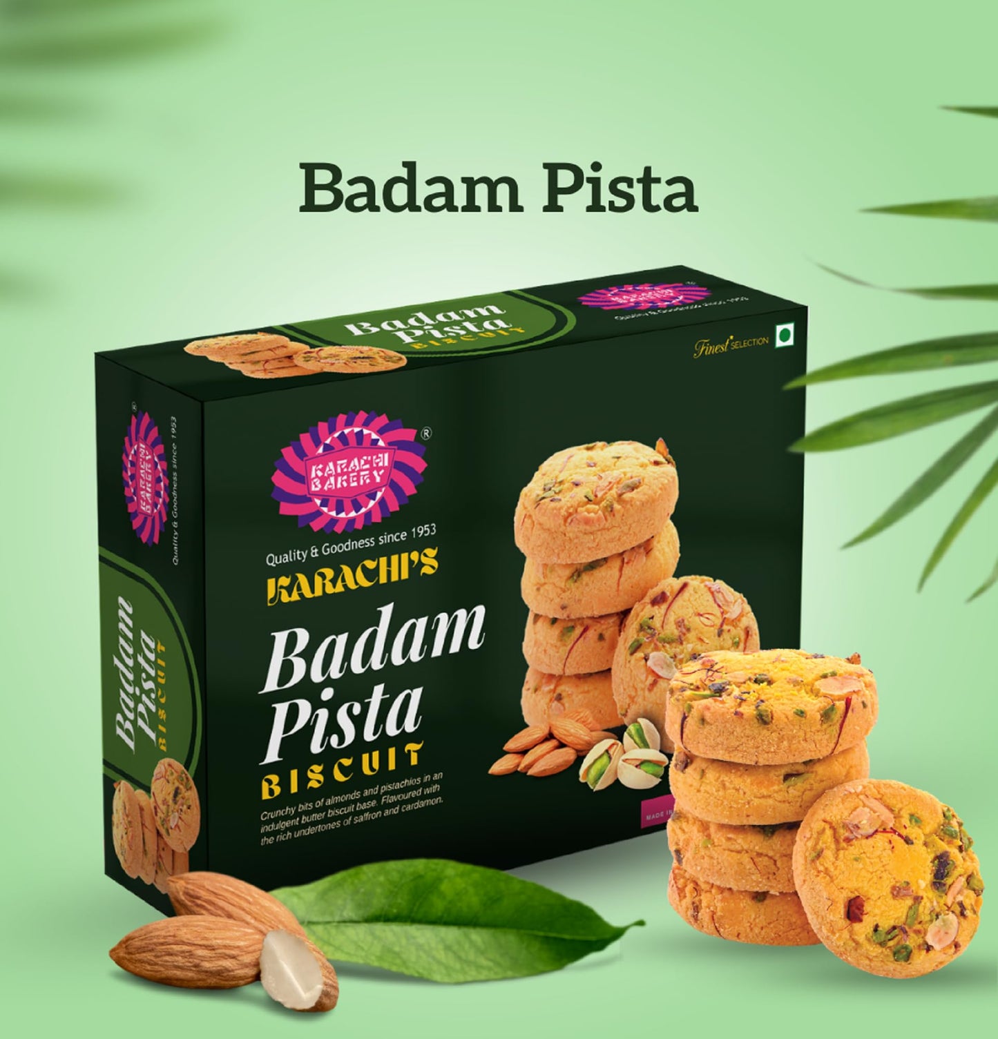Karachi Bakery Pista Almond Biscuits, 400G