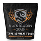 Black Dragon Grain Type 00 Wheat Flour, Organic Hard Red Winter, 5LB Bag (80 Ounce)