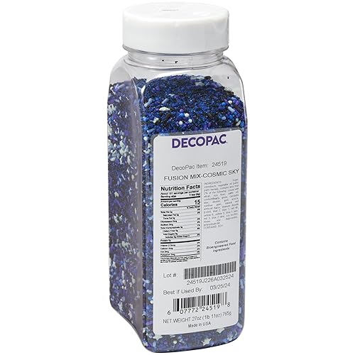 Decopac Cosmic Skies Fusion Mix Candy Sprinkles, 27Oz, Fancy Sprinkles In Handheld Container, Edible Sprinkles For Celebration Cakes, Cupcakes, Cookies And Donuts