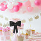 YCTHUNFISH 2 Pack Pink Bow Cake Topper Kit - EVA Foam Bowknot for Birthdays, Baby Showers, Weddings - Oversized Black Bows