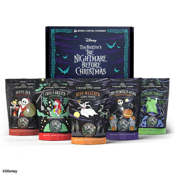 Bones Coffee Company Disney Tim Burton'S The Nightmare Before Christmas Collector'S Box Ground Coffee Beans | 4 Oz Sample Pack O