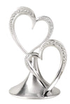 Hortense B. Hewitt Sparkling Love Double Hearts Anniversary, Engagement, Wedding Cake Topper, 5.5-Inches, Metal With Rhinestones