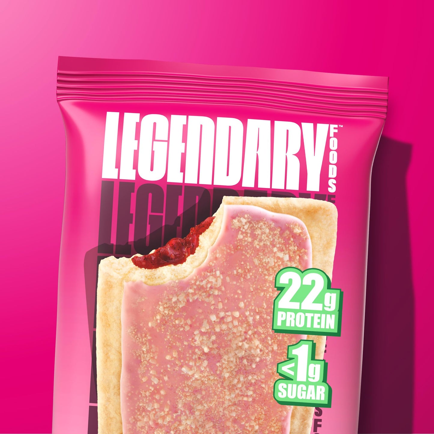 Legendary Foods 22g Protein Pastry 0g Added Sugar  Low Carb  Gluten Conscious  Keto Snack  Ideal for Glucose Management  Includes Whey Protein Isolate  8 Pack Cherry Crumble