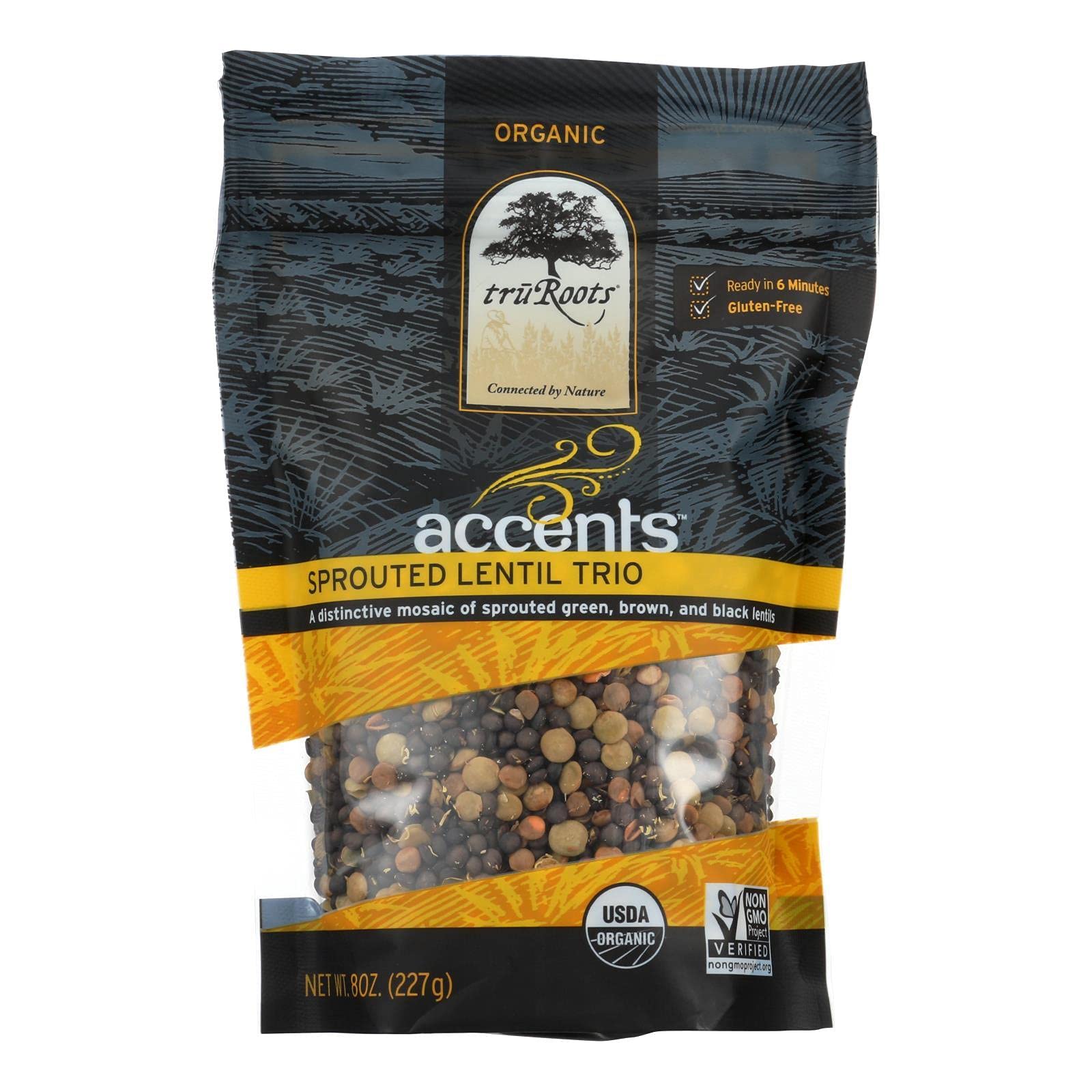 Truroots Organic Accents Sprouted Lentil Trio, 8 Ounce - 6 Per Case.6