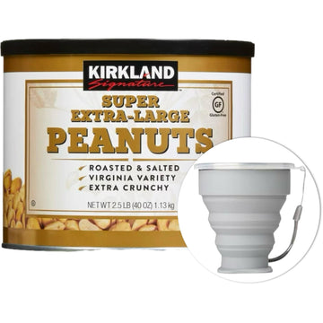 MORALZA Kirkland Signature Super Extra-Large Peanuts, 2.5 lbs.Item 222490. Bundle Sillicone Collapsible Cup 200 mL - 2 items.