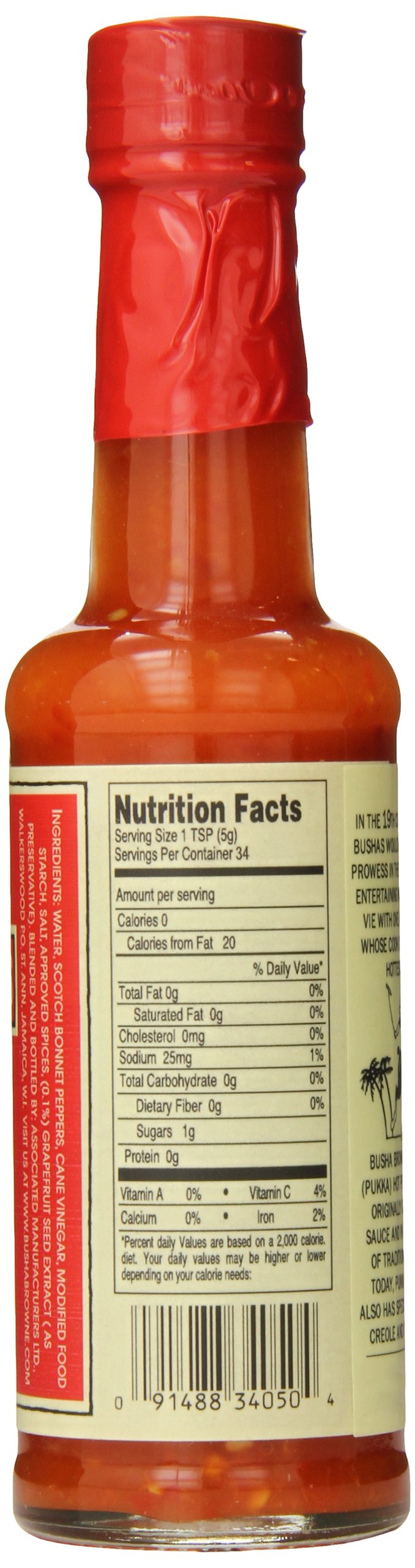 Busha Browne Pukka Hot Pepper Sauce, 6 Fluid Ounce