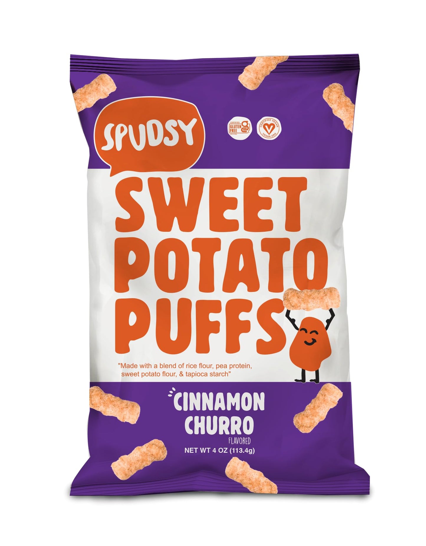 Spudsy Sweet Potato Cinnamon Puffs, 4 oz