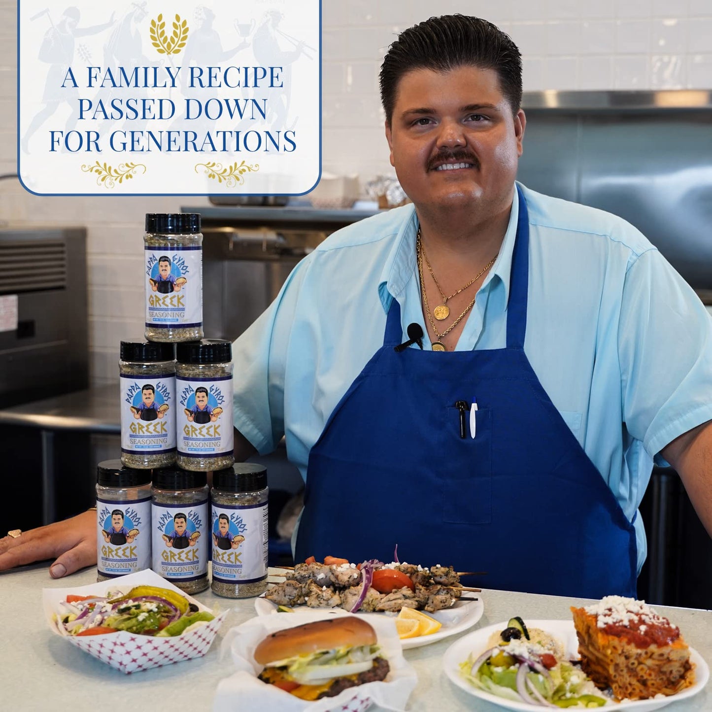 Pappa Gyros All Purpose Greek Seasoning Blend (No Msg) | Large Shaker 7.5 Oz | Authentic Mediterranean Seasoning & Spices | All