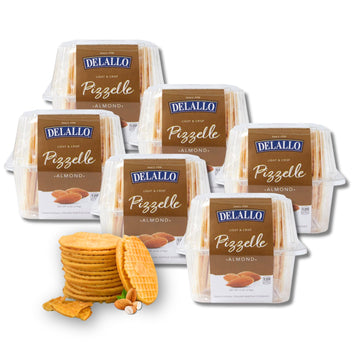 DeLallo Almond Pizzelle Cookies - Authentic Italian Recipe, Non-GMO, Kosher, 6 Ounce (Pack of 6)
