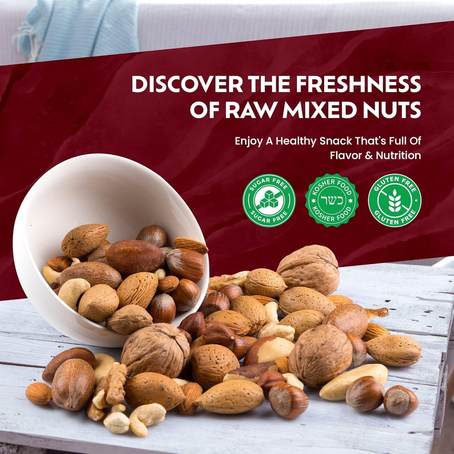 Deluxe Mixed Nuts In-Shell 5 Pounds | Raw, Unsalted & Healthy Snack | We Got Nuts - Kosher Friendly Nut Mix