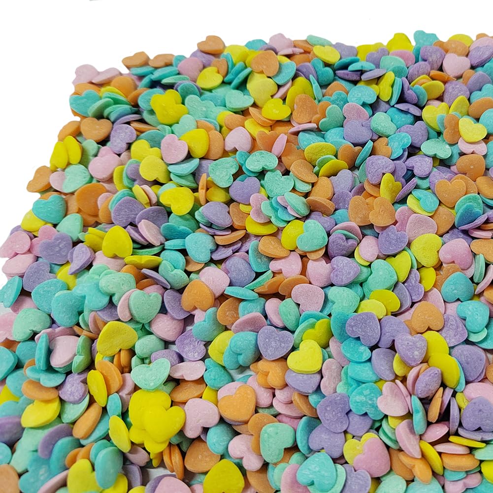 Homankit Multicolor Hearts Sprinkles Yellow Purple Mixed Edible Baking Cupcake Cake Decoration Cookie Ice Cream Donut Decorating