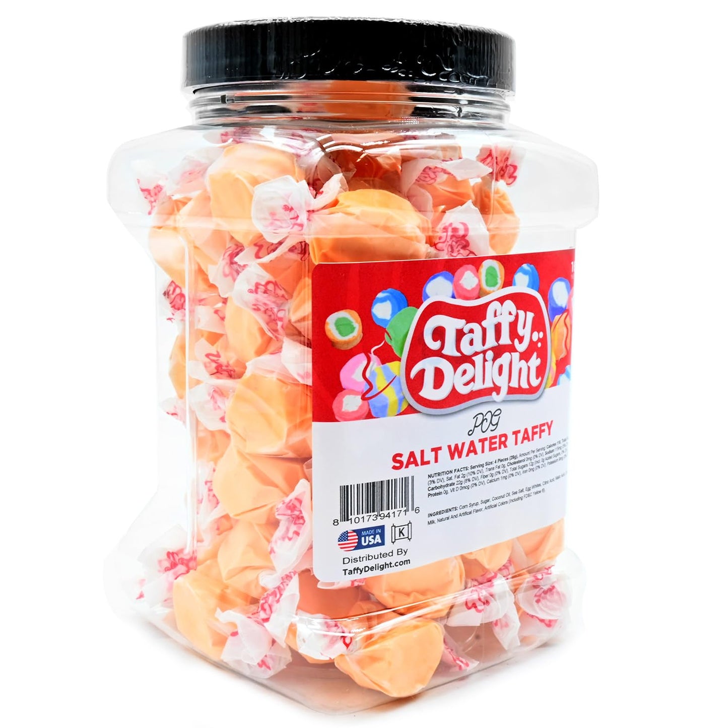 Taffy Delight Salt Water Taffy (16Oz, Passion Fruit, Orange, Guava)