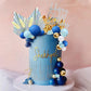 Flower Boho Cake Topper Ball Cake Decorations Navy Blue Balls Happy Birthday Boho Grass Cake Toppers For Wedding Baby Shower Bir