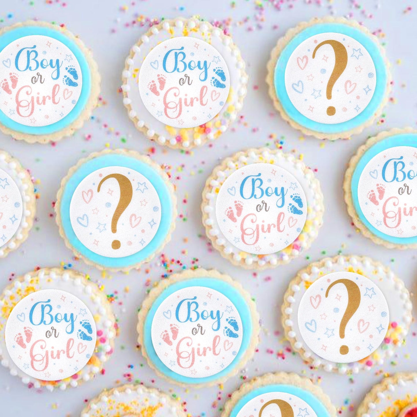 40 Pack Edible Boy Or Girl Cupcake Toppers Baby Shower Birthday Party Baby Boy Baby Girl Drink Toppers Anniversary Party Decorat