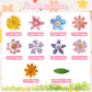 Morofme 60Pcs Edible Flower Cake Decorations Wafer Paper Flowers Hawaiian Flower Leaves Cake Decor Daisy Cupcake Topper Mixed Si