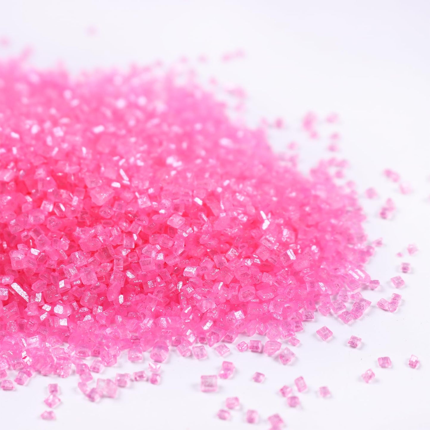 Sanding Sugar Pink Edible Sugar Sprinkles Sanding Sugar For Cake Decorating, Sparkling Edible Crystal Candy White Pearl Sugar Fo