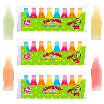 Nik-L-Nip Cry Baby Sour Mini Drinks, 8 Count, Pack Of 3