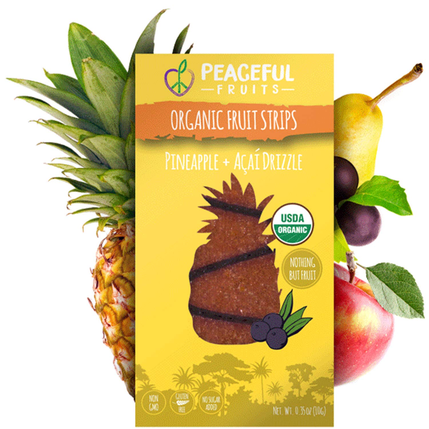 Peaceful Fruits 100% Fruit Strips (Pineapple, 5 count)