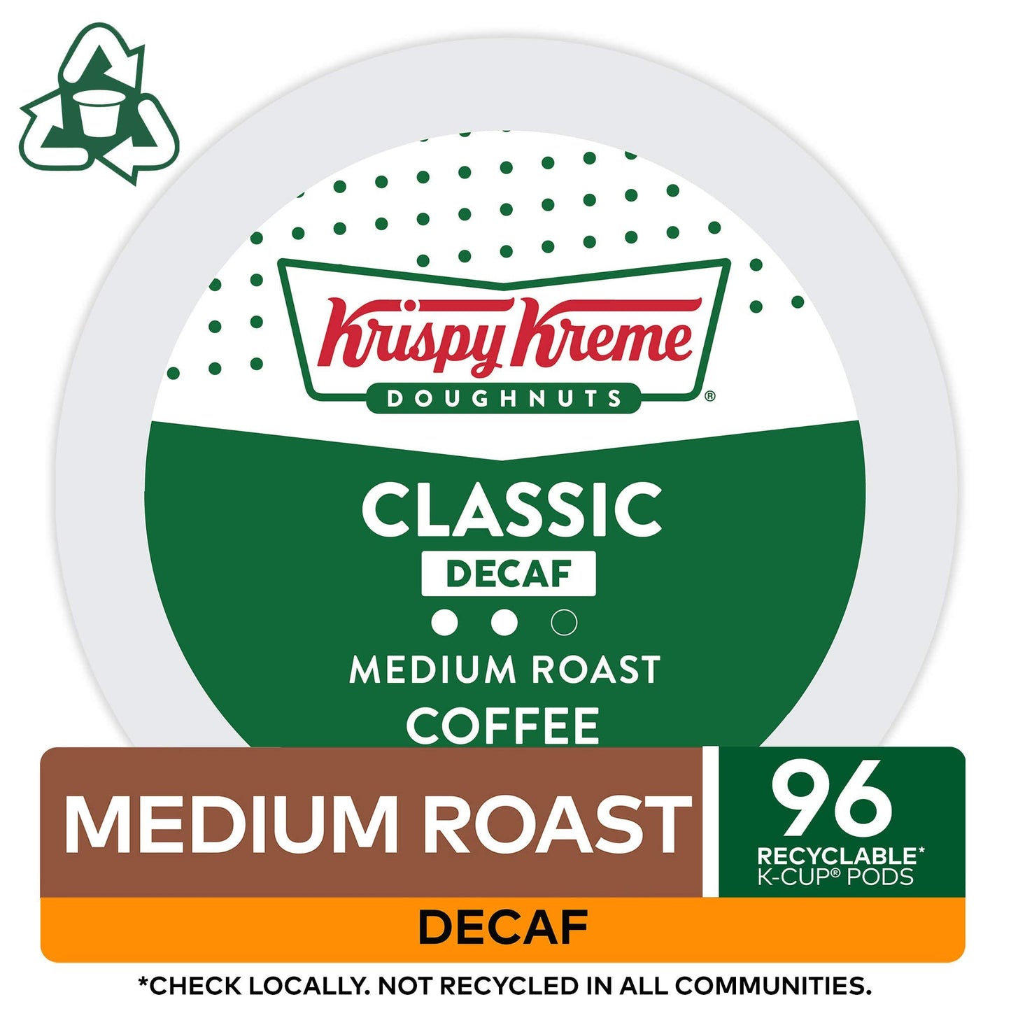 Krispy Kreme Classic Decaf Coffee, Keurig Single Serve K-Cup Pods, 96 Count (4 Packs Of 24)