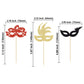 Gyufise 24 Pack Masquerade Masks Cupcake Toppers Black Gold Red Glitter Bachelorette Party Mask Cupcake Picks Mardi Gras Party B