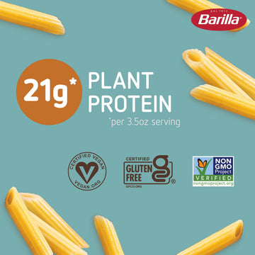 Barilla Chickpea Penne Pasta, 8.8 oz (Pack of 10) - Vegan, Gluten Free, Non GMO & Kosher - Made with Plant Based Protein